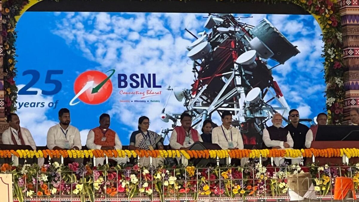 Prime Minister unveils BSNL’s indigenous 4G network, with telecom towers