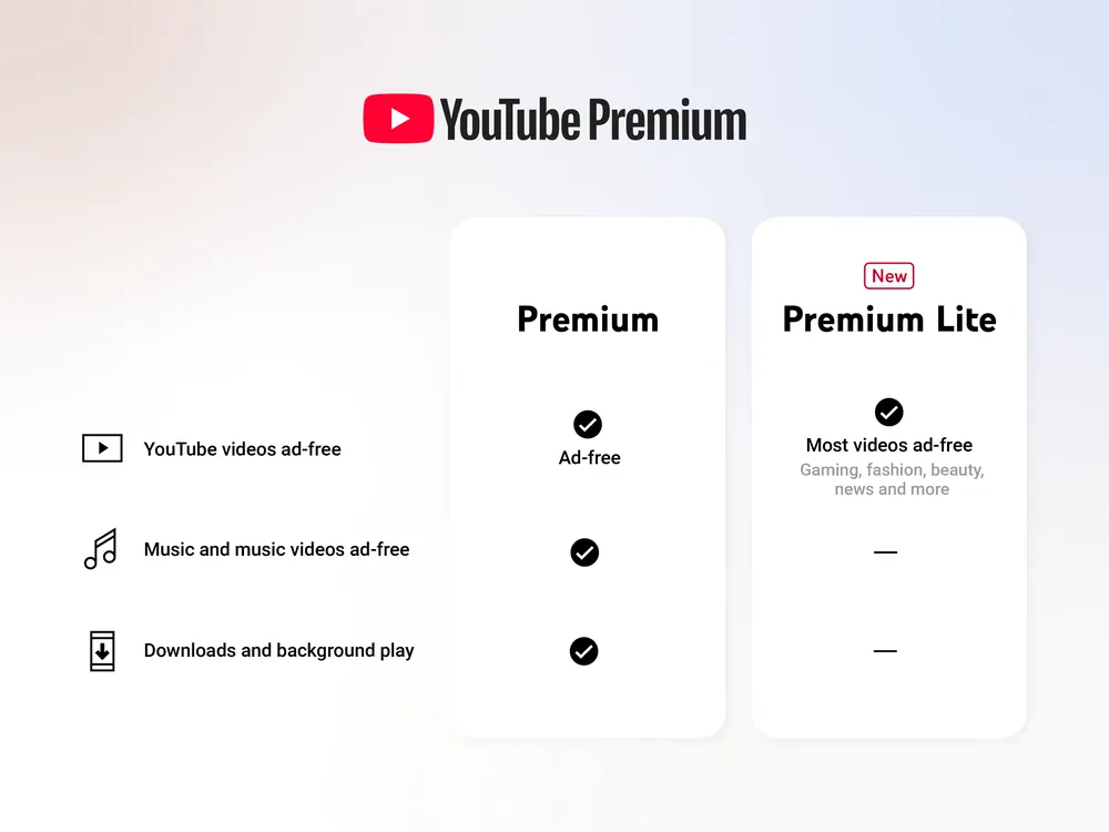 YouTube Premium Lite ₹89 plan launched in India