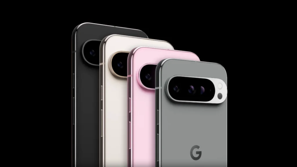Google Pixel 9 Pro XL with large 6.8-inch Super Actua display and polished dual-finish camera bar