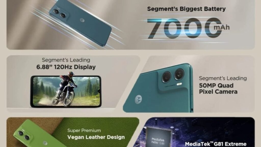 Moto G06 Power with 7000mAh battery, 120Hz refresh rate display, and Android 15 features
