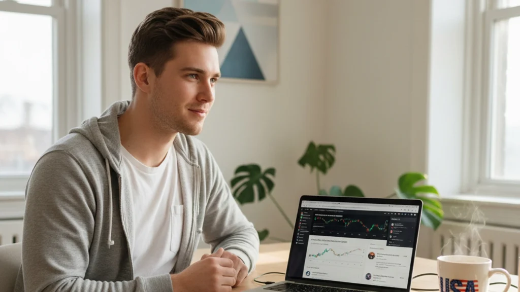 American freelancer working on best side hustles in USA 2025