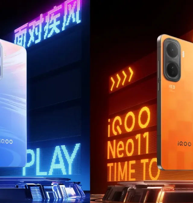 iQOO Neo 11 official launch poster showing 2K 144Hz display and Snapdragon 8 Elite chipset