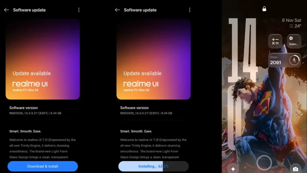Realme UI 7.0 Beta update Rolls Out to More Devices: Full List, Features & Global Update Guide 1 Realme smartphone receiving Realme UI 7.0 beta via system update - Realme UI 7.0 Beta update