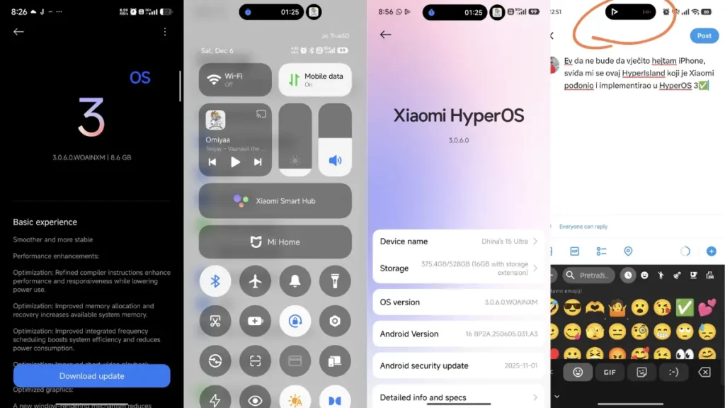 Xiaomi HyperOS 3 HyperIsland Expands to 60+ Apps: Features, Benefits & What’s New 1 Xiaomi HyperIsland in HyperOS 3 displaying dynamic island-style notifications and multitasking - Xiaomi HyperOS 3 Hyperisland