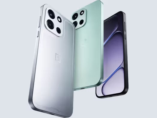 OnePlus Nord 6 leaked design showing silver and mint green variants with triple rear camera and flat display in India launch teaser