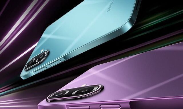 Samsung Galaxy M17e 5G Launching Soon in India: Price, Specs, 6000mAh Battery 2 Samsung Galaxy M17e 5G design teaser showing the dual rear camera setup and sleek body in blue and purple color variants.