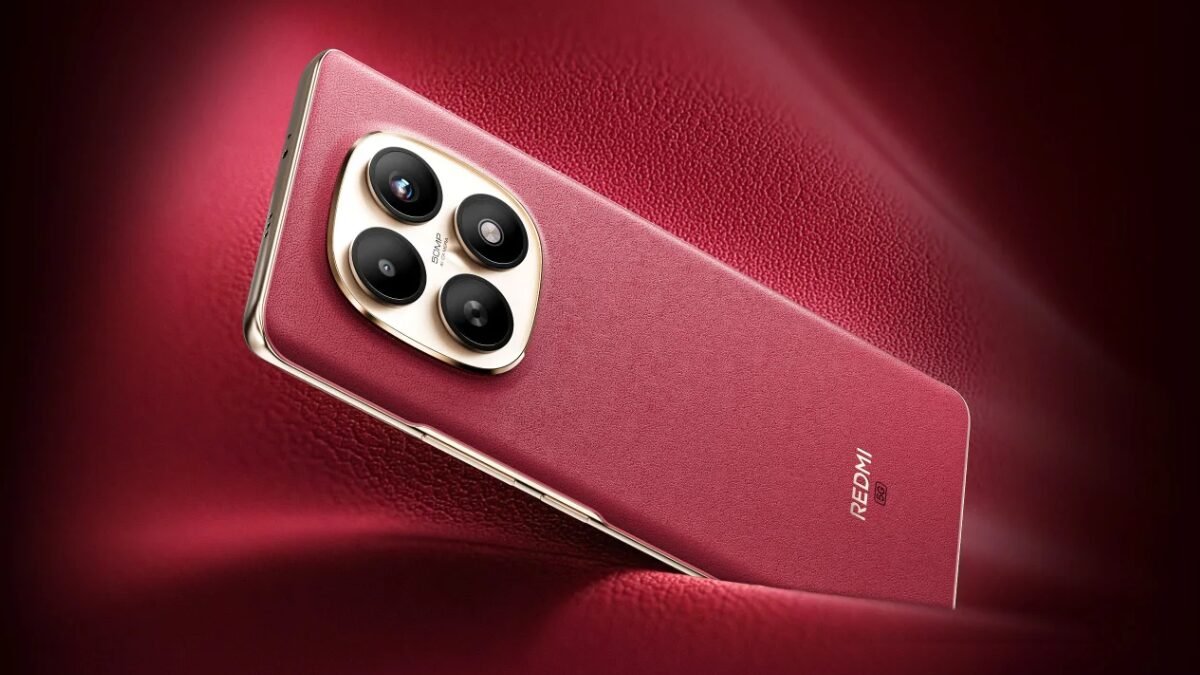 Redmi Note 15 Special Edition crimson red vegan leather design with quad camera module and premium finish