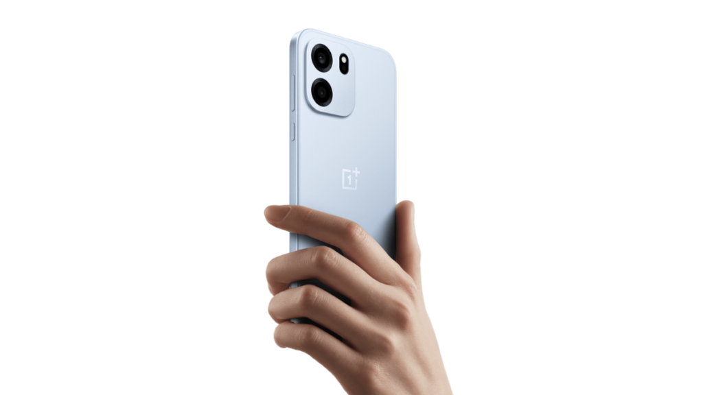 OnePlus Nord CE6 Review: 8000mAh Battery Beast With 144Hz AMOLED Display Launched in India 12 OnePlus Nord CE6 smartphone in light blue color held in hand, showing dual rear camera setup, sleek flat-edge design, and premium matte finish.