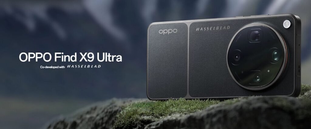Oppo Find X9 Ultra and Find X9s India Launch: 200MP Camera, Snapdragon Flagship Chip 12 Oppo Find X9 Ultra smartphone with large Hasselblad camera module showcased in a premium black finish against a mountain background.